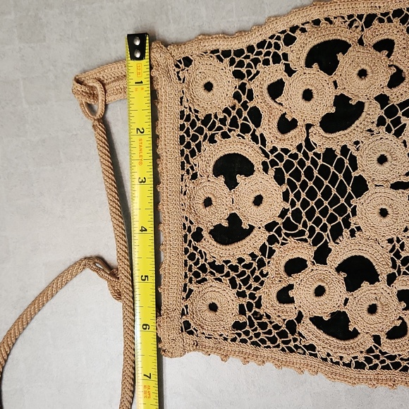 Vintage Handmade Purse Handbag Lace and Velvet - Picture 8 of 9